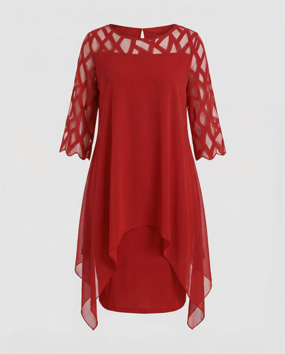 Elegantes Damen Midi-Kleid Übergröße