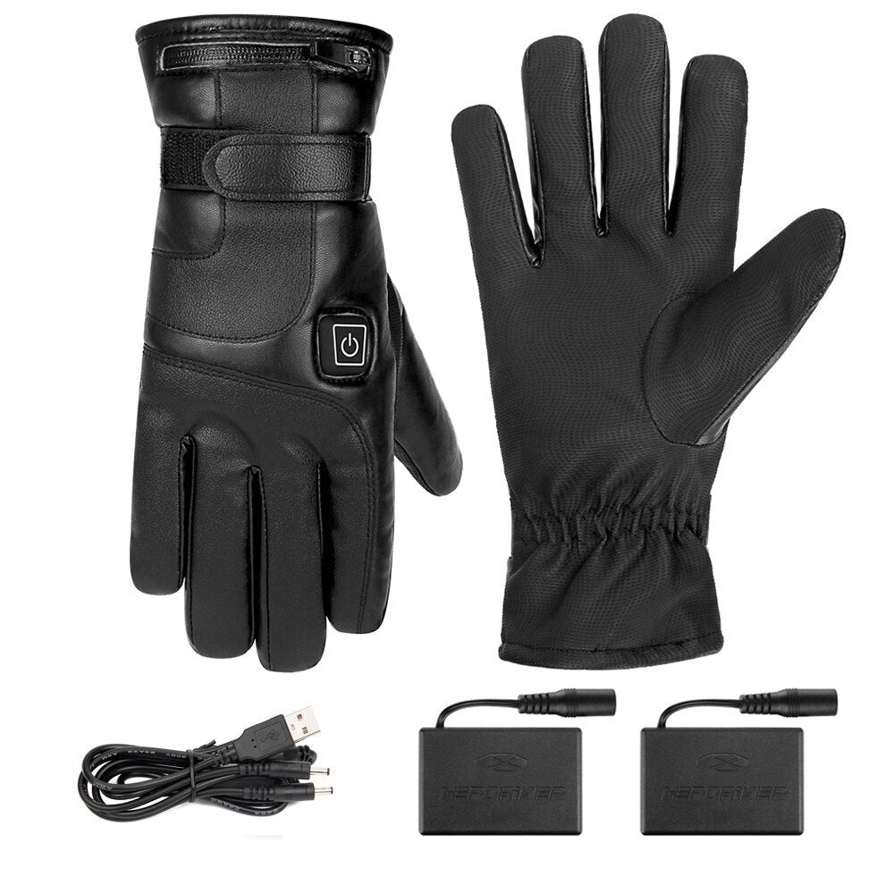 Leder Winterhandschuhe Beheizbar 2500mAh Batterie - Norvielle