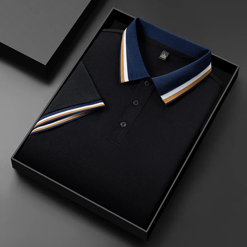 Herren Poloshirt Kurzarm Kontrastkragen