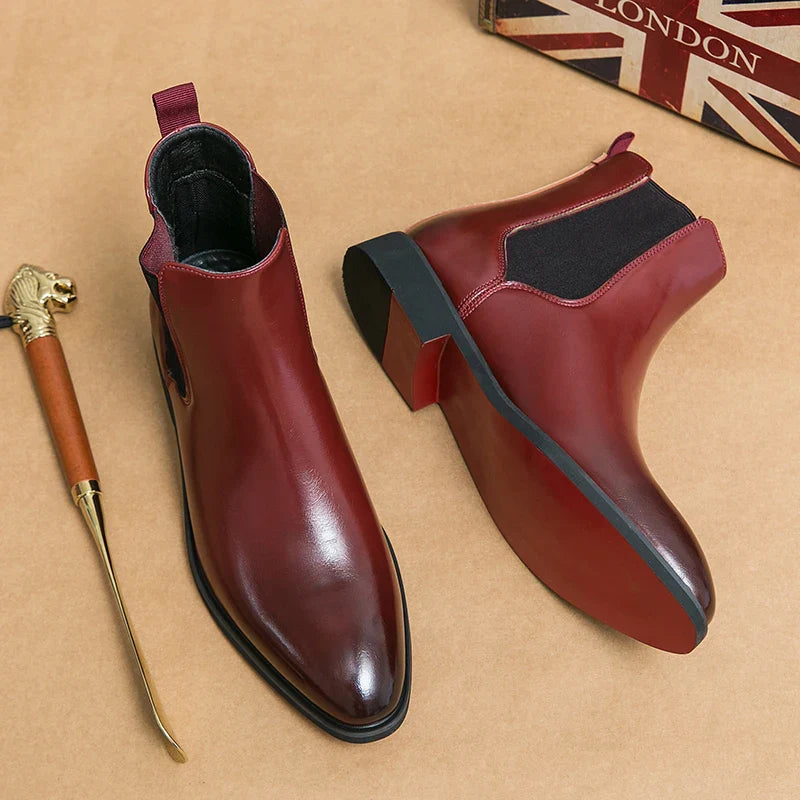 Herren Chelsea Stiefel mit roter Sohle klassisches Design