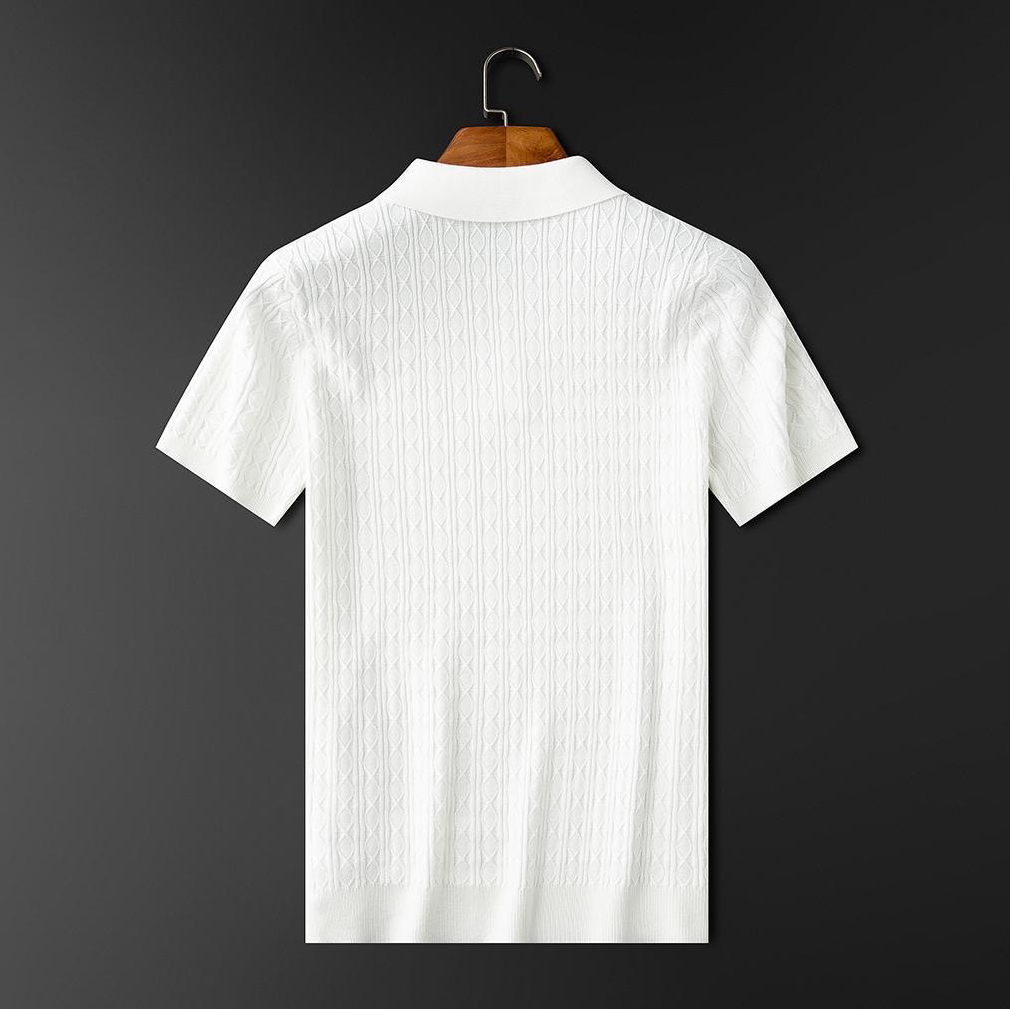 Herren Poloshirt Baumwolle Weiß