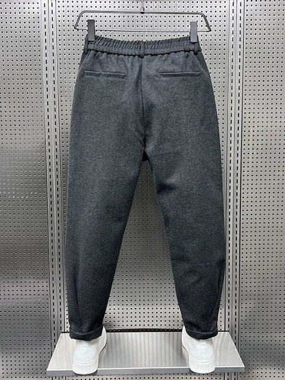 Herren Melierte Hose Lang
