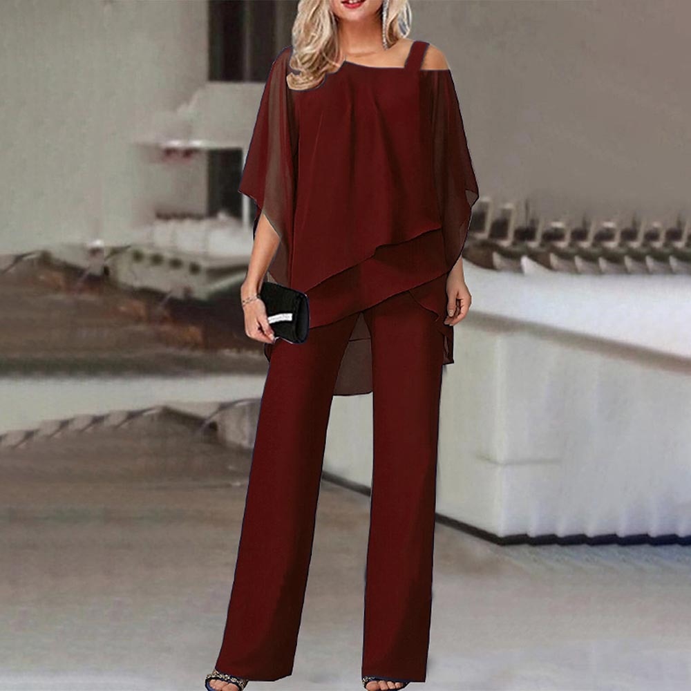 Damen Asymmetrische Bluse 2-teiliger Anzug