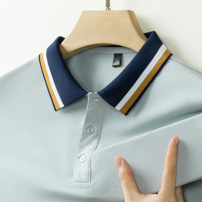 Herren Poloshirt Kurzarm Kontrastkragen