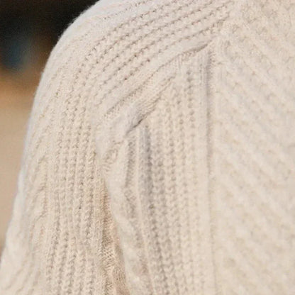 Herren Kaschmir Strickpullover Polokragen Warm Beige