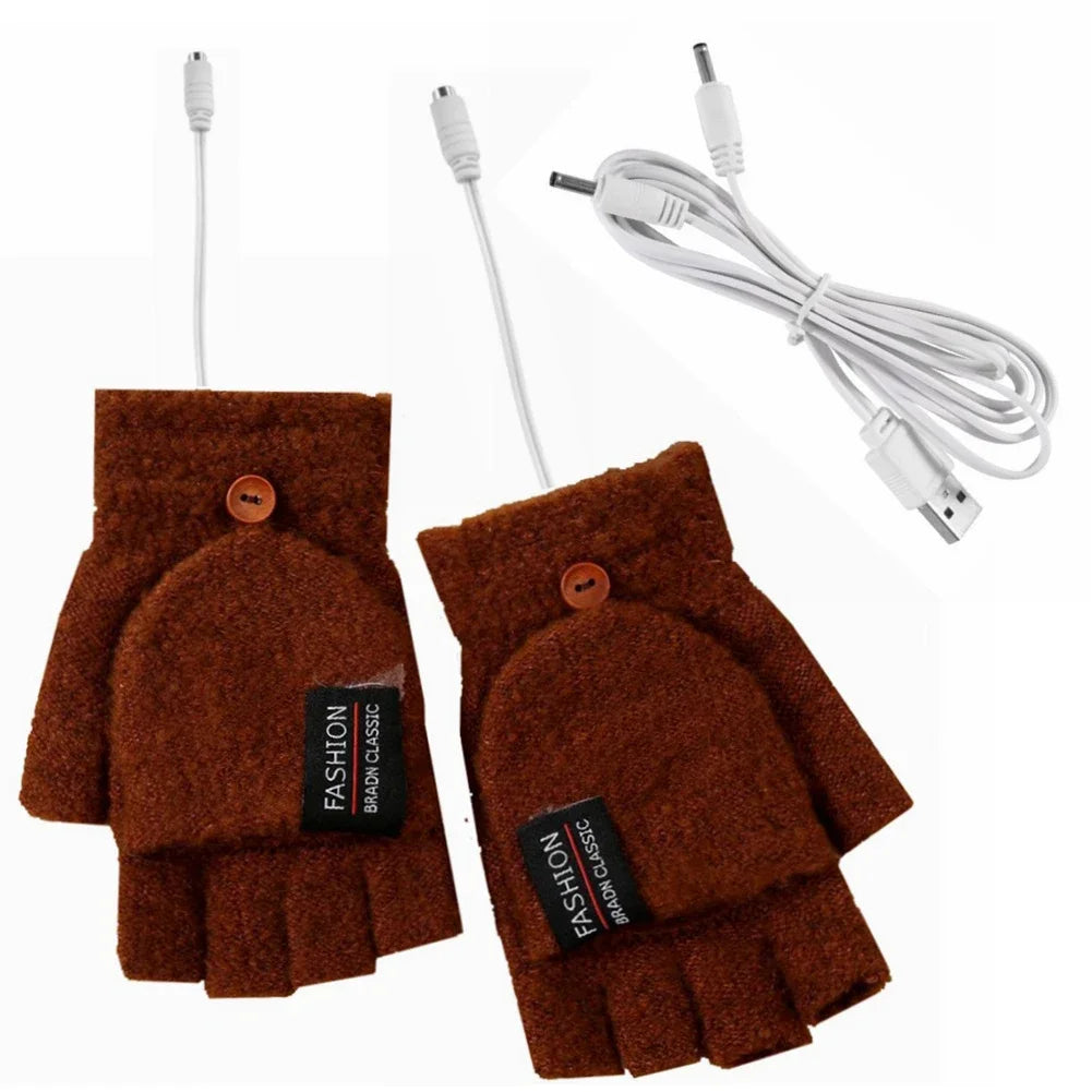 Beheizte Unisex Handschuhe Weiches Strickmaterial 3 Heizstufen