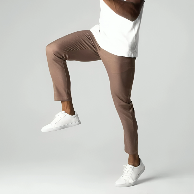 Herren Chinohose Gerade Bein Baumwolle Beige