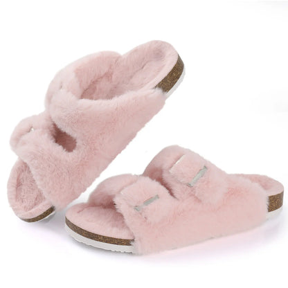 Damen Plüschpantoffeln Chic Fell Winter
