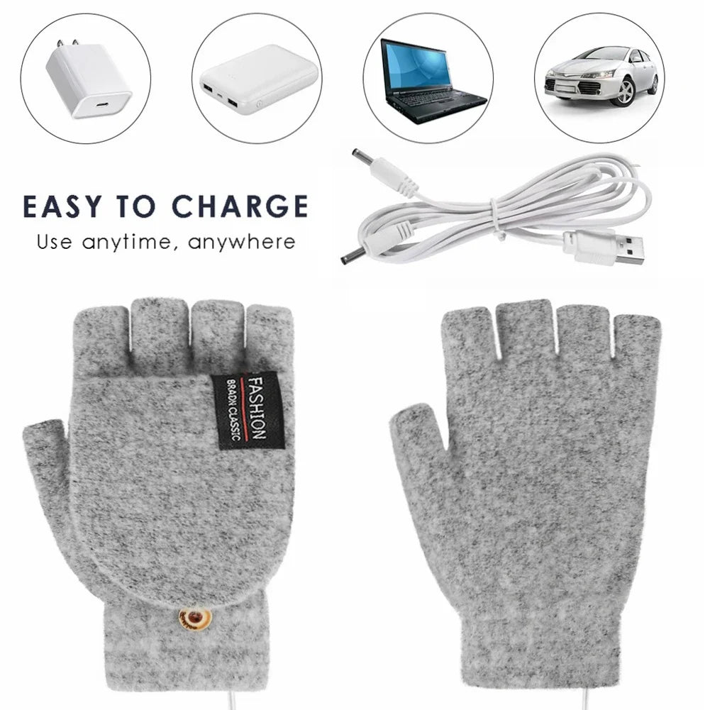 Beheizte Unisex Handschuhe Weiches Strickmaterial 3 Heizstufen