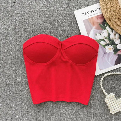 Damen Bustier- Rippstruktur Geformte Cups