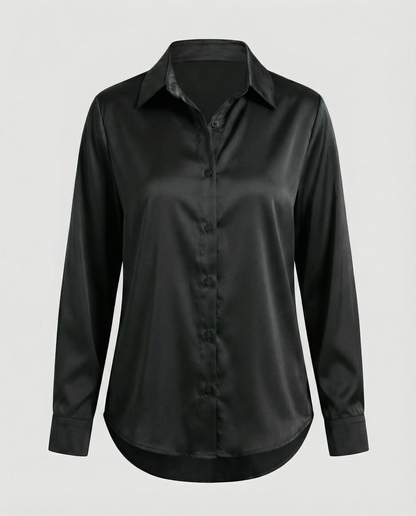 Damen Satinbluse Lockere Bluse