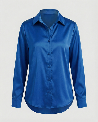 Damen Satinbluse Lockere Bluse