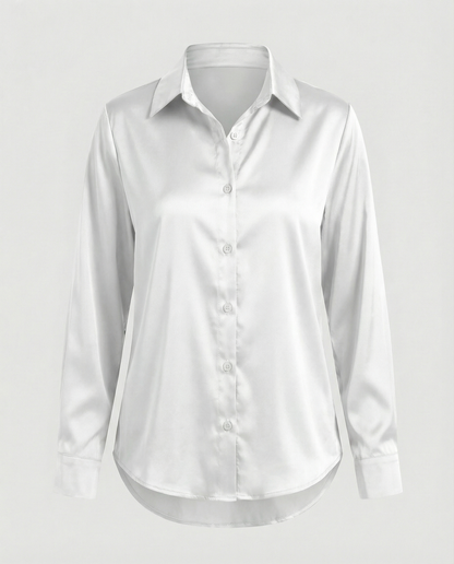 Damen Satinbluse Lockere Bluse