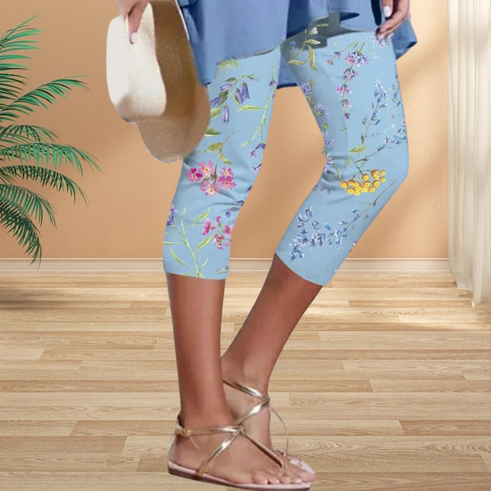 Norvielle Damen Sommerhosen Blumenmuster
