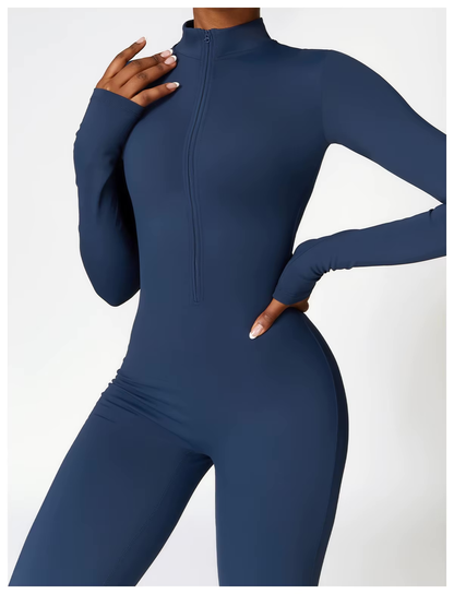 Thermo Einteiler Damen, hoher Kragen, sportlich elegant
