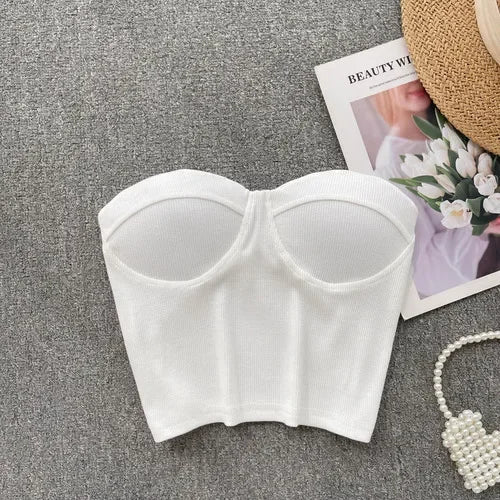 Damen Bustier- Rippstruktur Geformte Cups