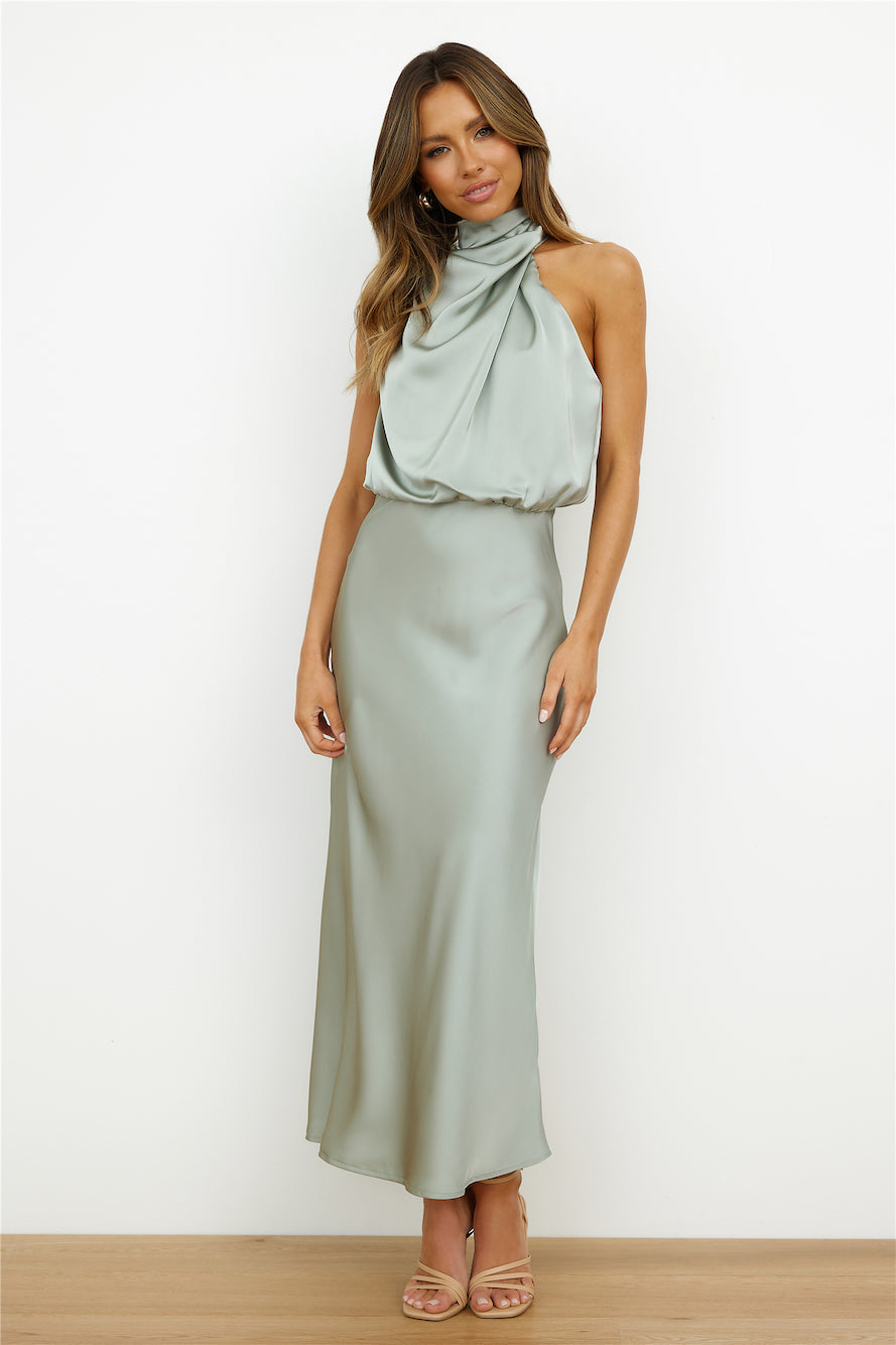 Elianna Damen Midi-Kleid Asymmetrischer Ausschnitt Elegantes Design