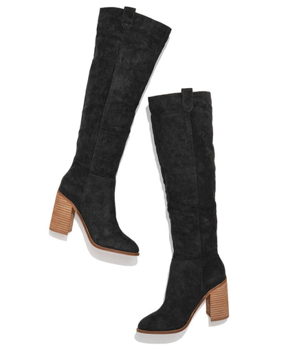 Norvielle Damen Slouch Stiefel mit Heiligenschein