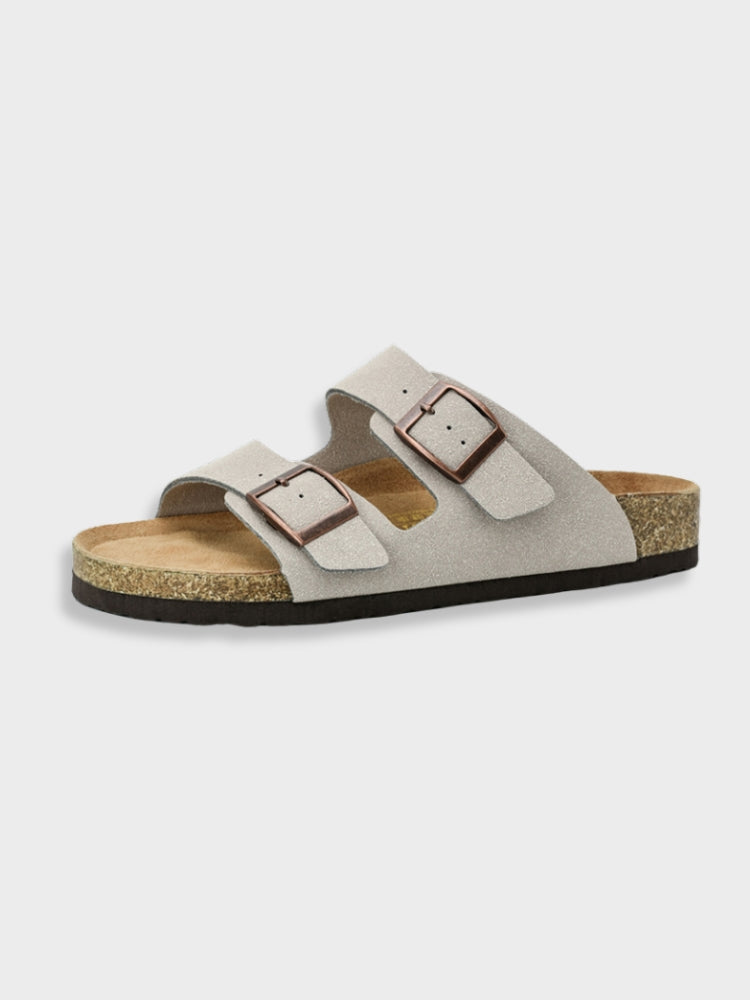 Damen Orthopädische Sandalen Flach Doppelschnalle Zehentrenner - Norvielle
