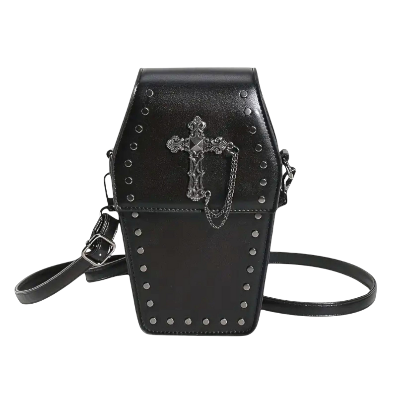Kleine Gothic Crossbody Tasche Schwarz - Norvielle