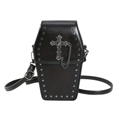Kleine Gothic Crossbody Tasche Schwarz - Norvielle