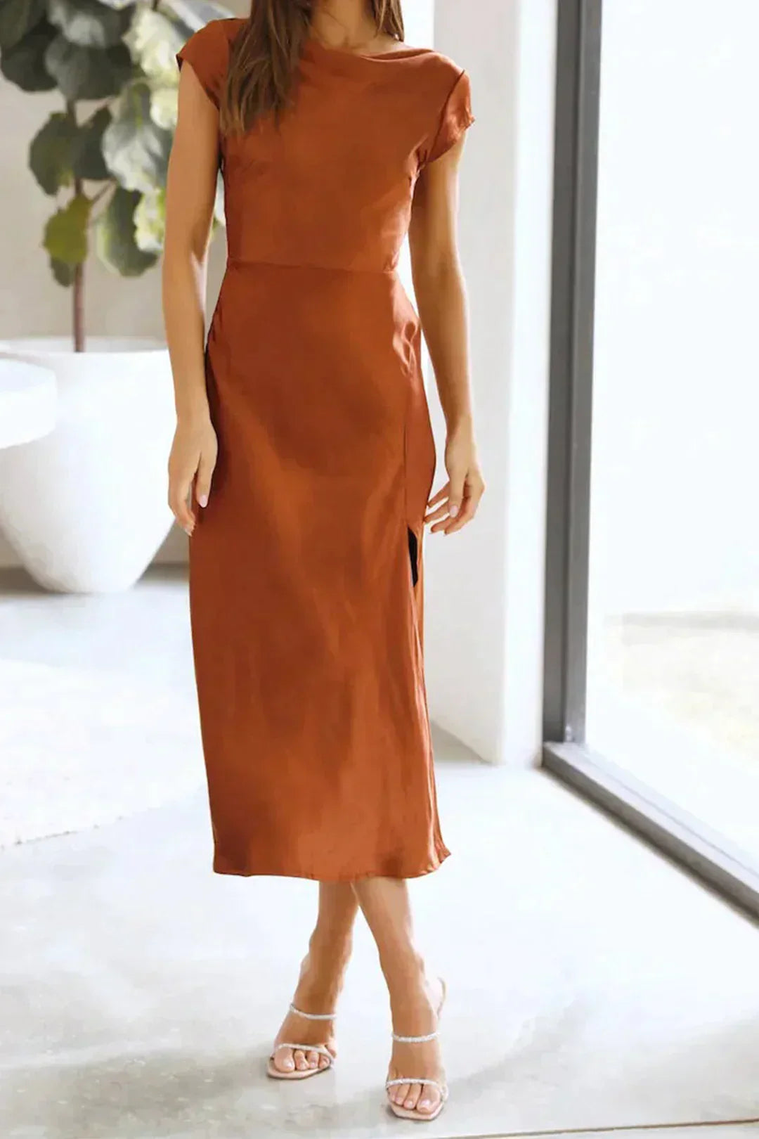 Norvielle Damen Seidenkleid Elegant