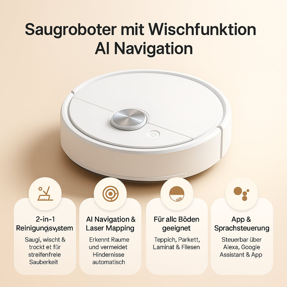 Saugroboter Wischfunktion KI-Navigation