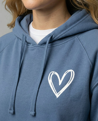 Damen Kapuzenpullover Herzdruck Norvielle