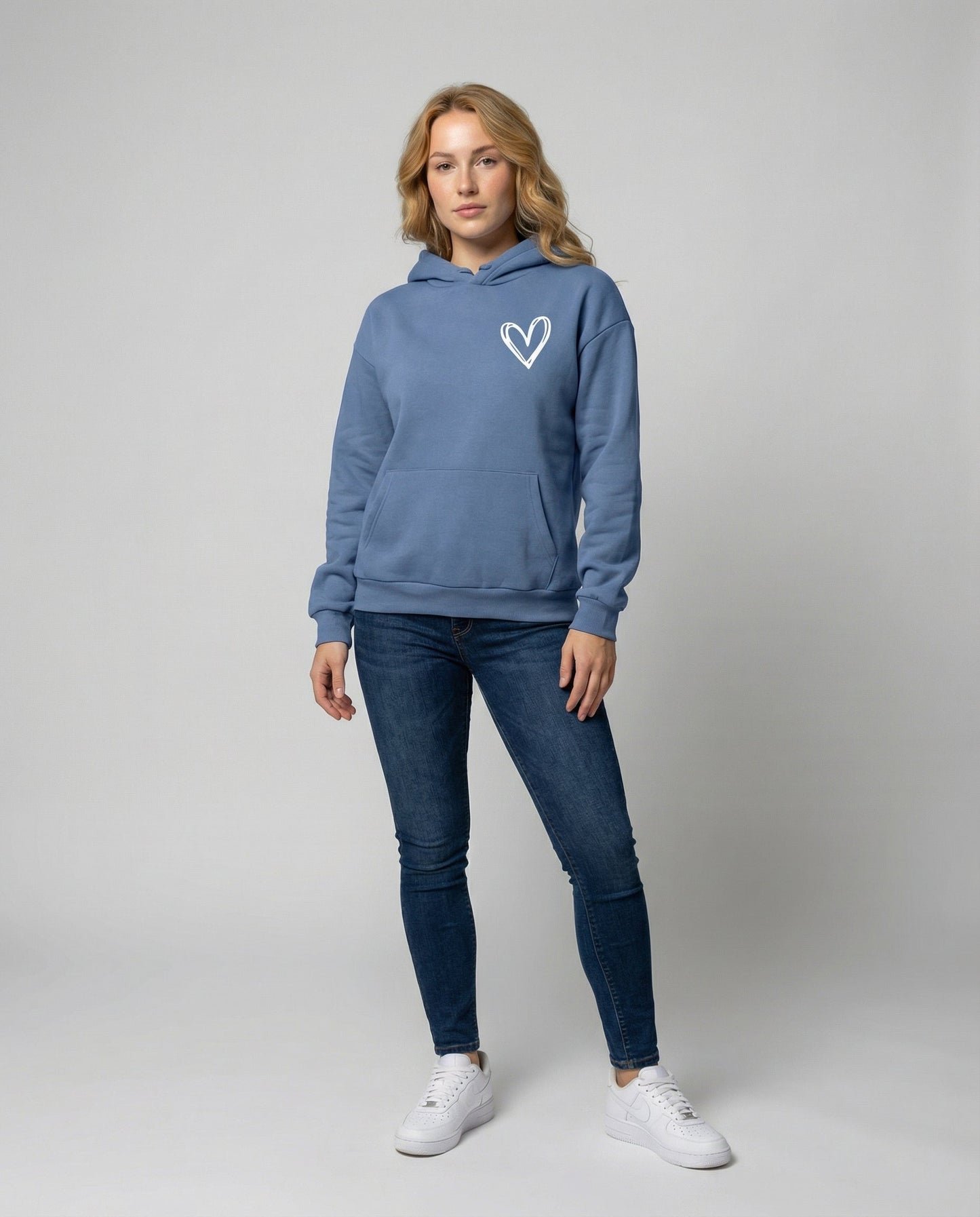 Damen Kapuzenpullover Herzdruck Norvielle
