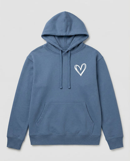 Damen Kapuzenpullover Herzdruck