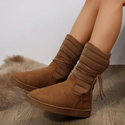 Arvena Damen Schnürstiefel Warme Fellfütterung Winterboots