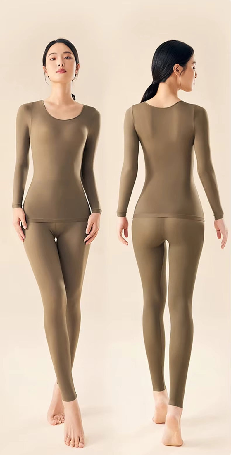 Thermounterwäsche Set Damen Langarmshirt und Leggings
