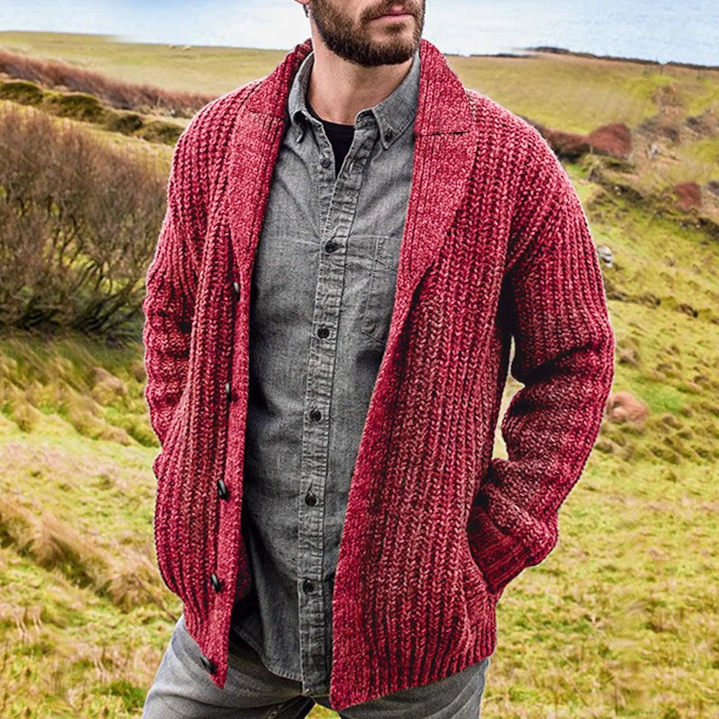 Norvielle Herren Strickjacke Bequem