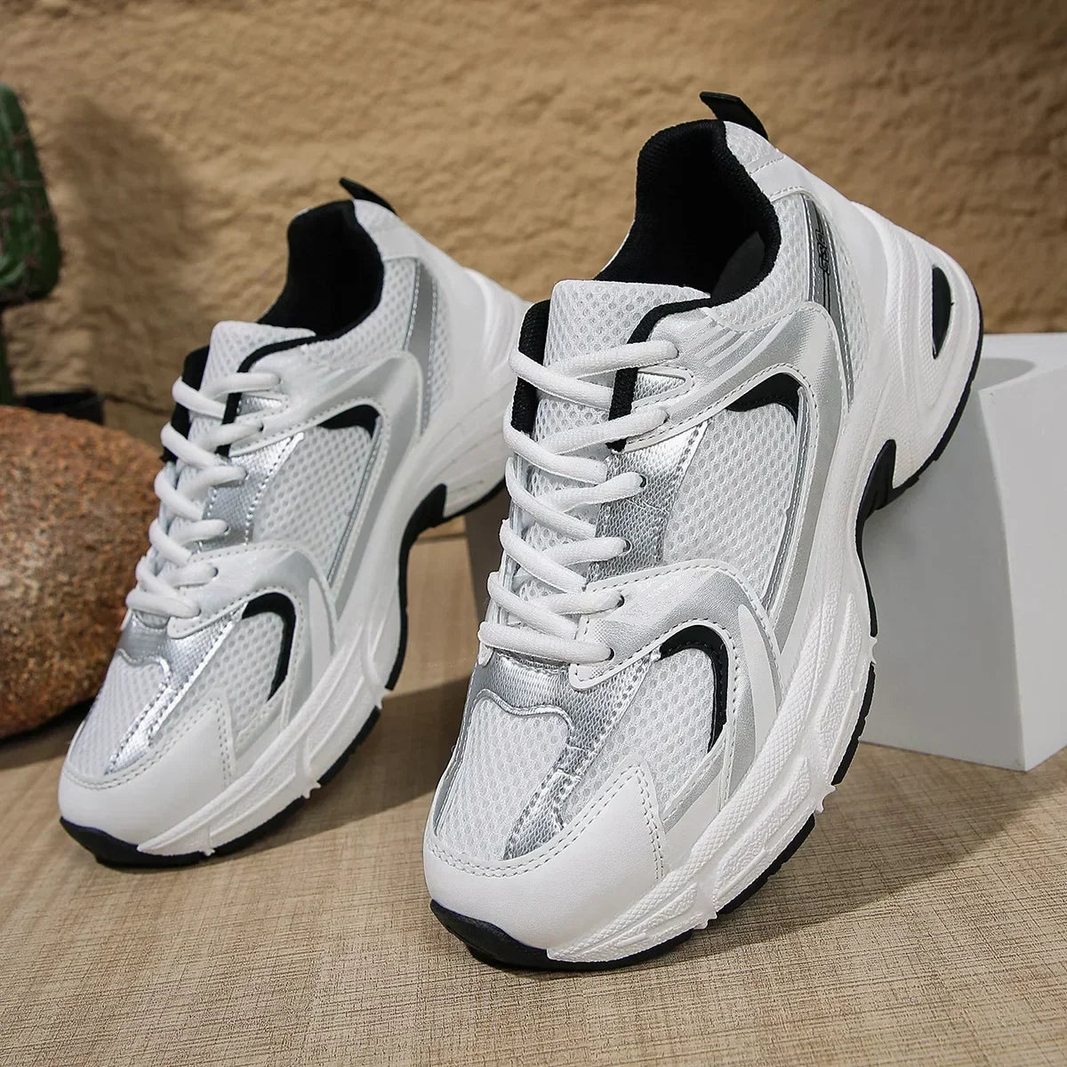 Damen Chunky Sneaker Schnürverschluss
