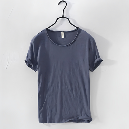 Herren Sommer T-Shirt Klassisch Baumwolle Weiß