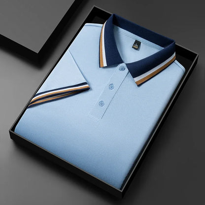 Herren Poloshirt Kurzarm Kontrastkragen