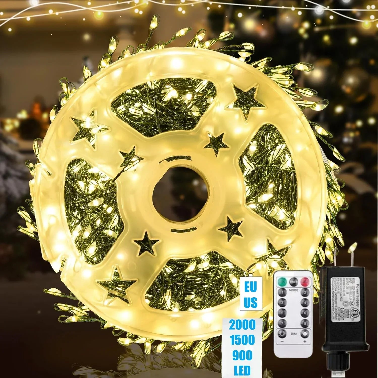 Weihnachts Lichterkette LED 30-75m 900-2000 LEDs Wasserdicht IP65 - Norvielle