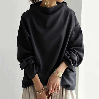 Norvielle Damen Oversize Pullover Weiter Kragen