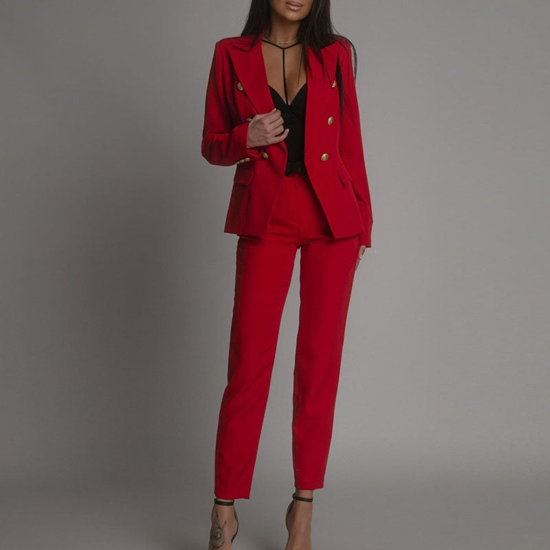Norvielle Damen Business Anzug Blazer Hosen Set
