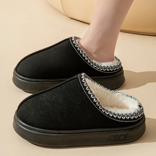 Damen Winter Hausschuhe Mules Weiches Futter Anti-Rutsch Sohle - Norvielle