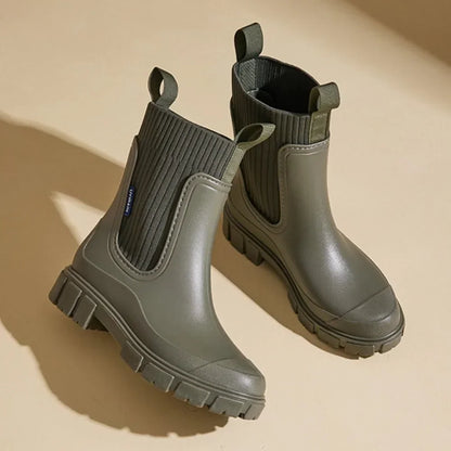 Regenliebe Damen Regenstiefel Wasserdicht Komfortsohle
