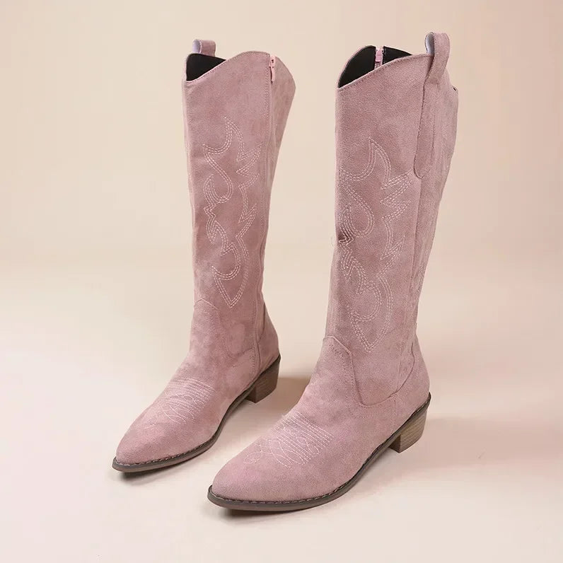 Damen Cowboystiefel Wildleder