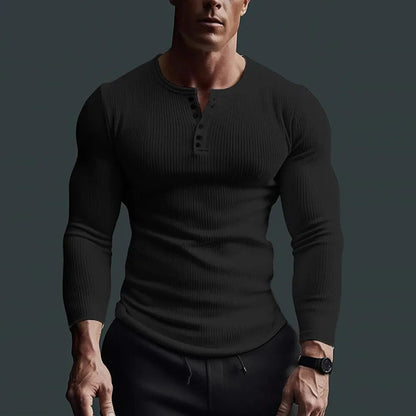 Herren Slim-Fit Henley Hemd