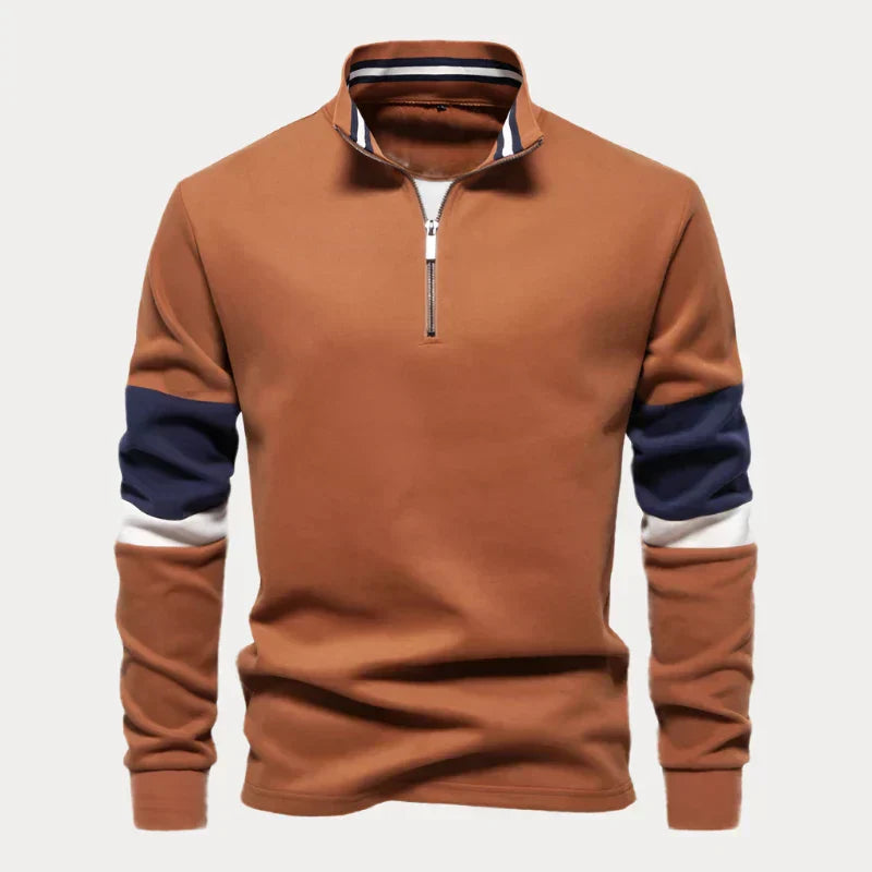Norvielle Herren Pullover Stehkragen Streifen