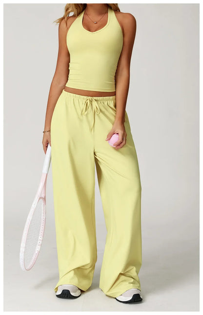 Damen Lounge Set Halter Crop