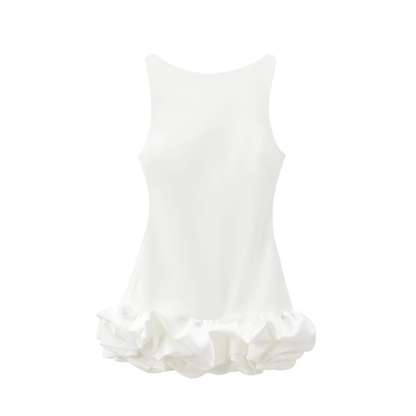 Damen Mini Kleid Rüschen Design