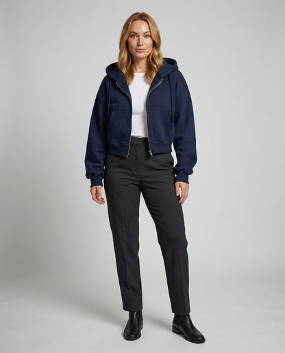 Norvielle Damen Oversize Sweatshirt Mit Reißverschluss