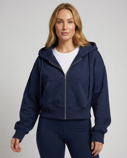 Norvielle Damen Oversize Sweatshirt Mit Reißverschluss - Norvielle