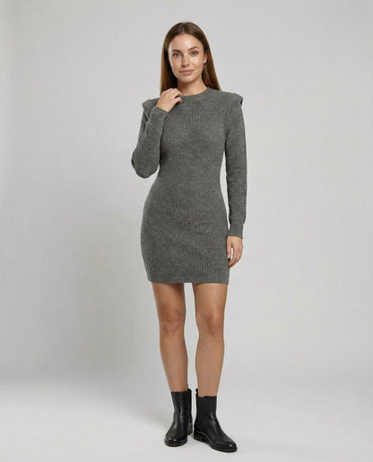 Elegantes Damen Midikleid Figurbetont Strick