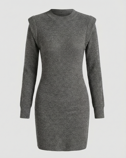 Elegantes Damen Midikleid Figurbetont Strick